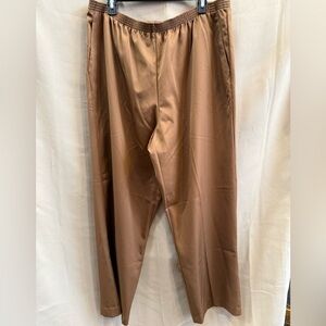 Alfred Dunner Elastic Waistband Pants Women's 18W Brown Straight Cut Pull On